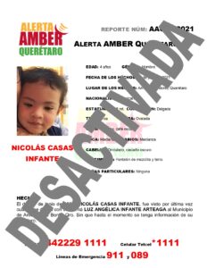 DESACTIVACIÓN Alerta Amber Nicolás