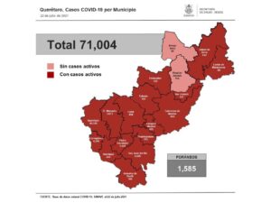 Querétaro con 71 mil 4 casos de COVID-19