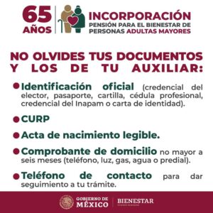 Inicia este miércoles incorporación a Pensión Bienestar para mayores de 65 años