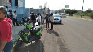 Choque entre motocicletas sobre Luis Romero Soto