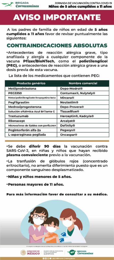 Arrancó vacunación anticovid para menores de 5 a 11 años en Querétaro