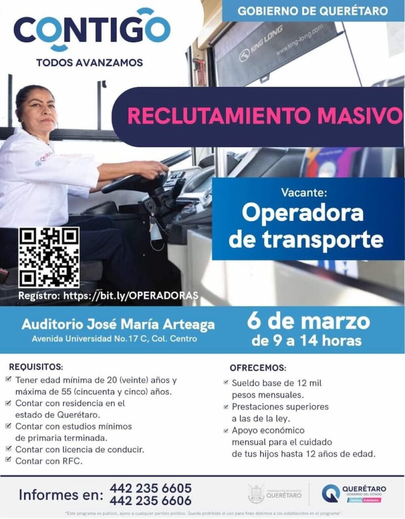 Anuncia ST primer reclutamiento para Mujeres Operadoras de Transporte