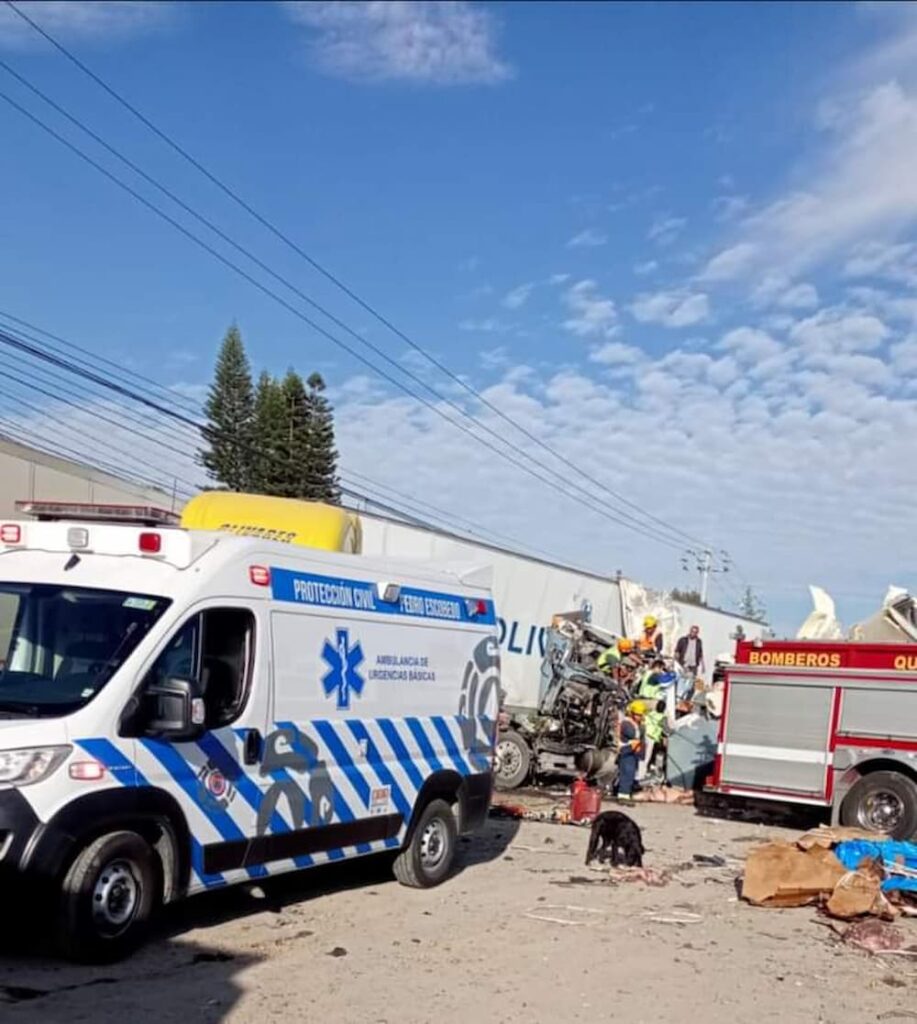 Un prensado tras carambola sobre la autopista 57 en Pedro Escobedo