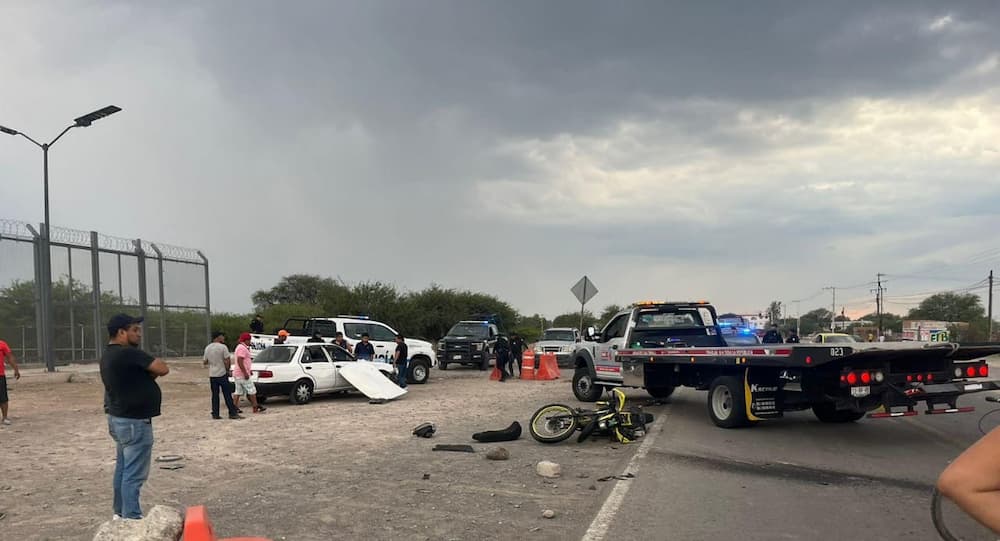Fuerte choque deja un motociclista herido en Pueblo Quieto, SJR