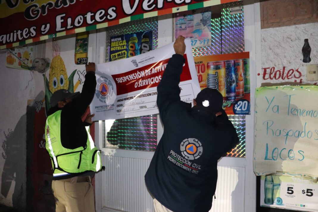 Suspenden cinco establecimientos por venta irregular de alcohol en Pedro Escobedo