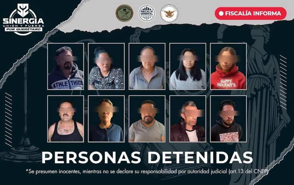 Detienen a 10 personas y hacen aseguramientos relevantes en la zona metropolitana de Querétaro