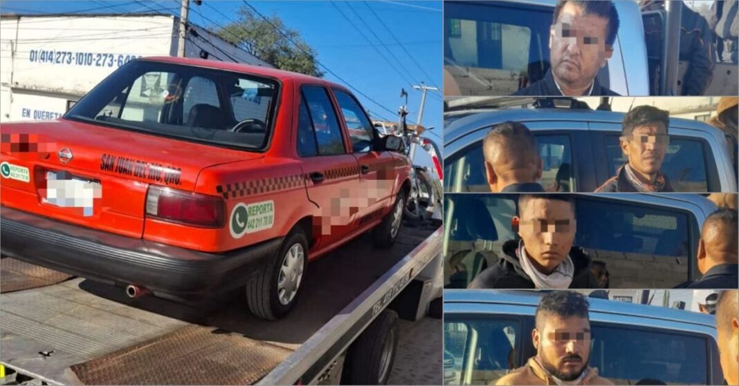 Policía de Tequisquiapan asegura a cuatro personas con presunto material robado