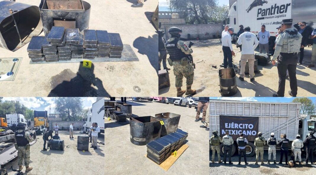 Aseguran más de 81 kilos de heroína en unidad abandonada sobre la autopista México–Querétaro