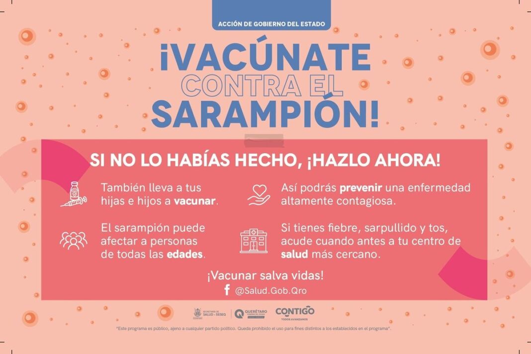 Fortalece SESA Querétaro la vigilancia epidemiológica y la vacunación contra el sarampión