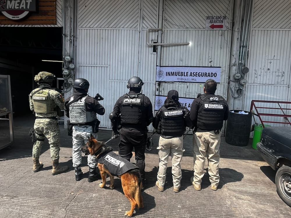 Cateos en la Central de Abastos de Querétaro dejan cinco detenidos y tres inmuebles asegurados