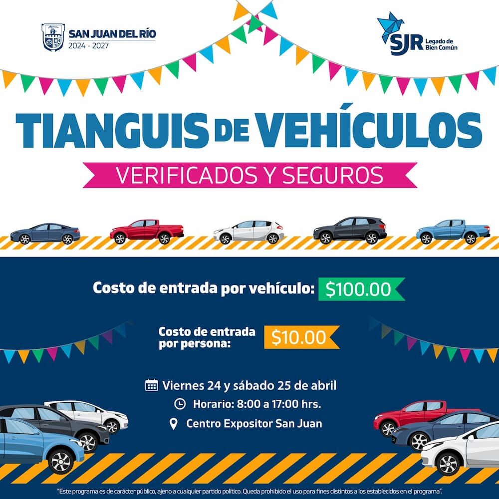 Anuncian inicio de operaciones del Tianguis de Vehículos Verificados y Seguros en San Juan del Río Anuncian inicio de operaciones del Tianguis de Vehículos Verificados y Seguros en San Juan del Río
