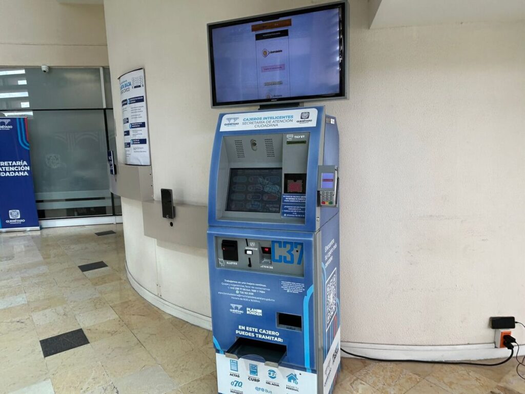 Aumentan atención ciudadana a través de cajeros inteligentes instalados en el municipio de Querétaro