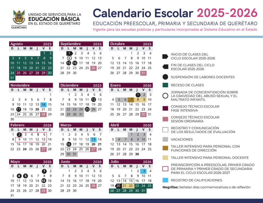 Querétaro mantendrá sin cambios el calendario escolar para el ciclo 2025-2026