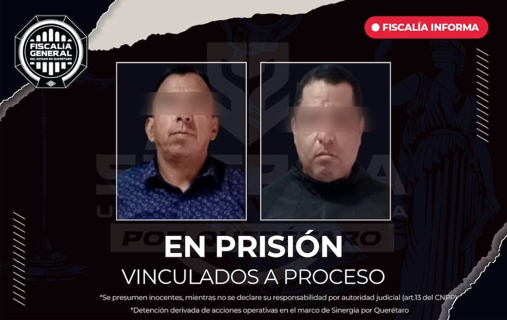 Dos hombres en prisión por robo de vehículo con violencia en San Juan del Río Dos hombres en prisión por robo de vehículo con violencia en San Juan del Río