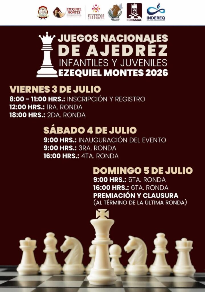 Presentan Juegos Nacionales Infantiles y Juveniles de Ajedrez en Ezequiel Montes 2026