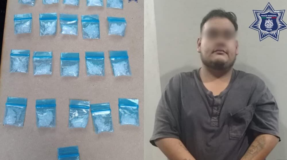 Detienen a joven con 22 dosis de presunta metanfetamina en carretera de Colón Detienen a joven con 22 dosis de presunta metanfetamina en carretera de Colón