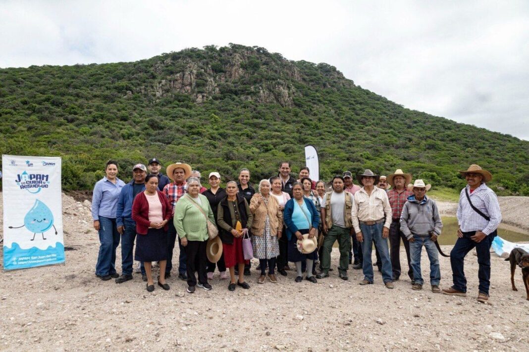 JAPAM fortalece recarga del manto acuífero con entrega del bordo de regulación en ejido Cerro Gordo