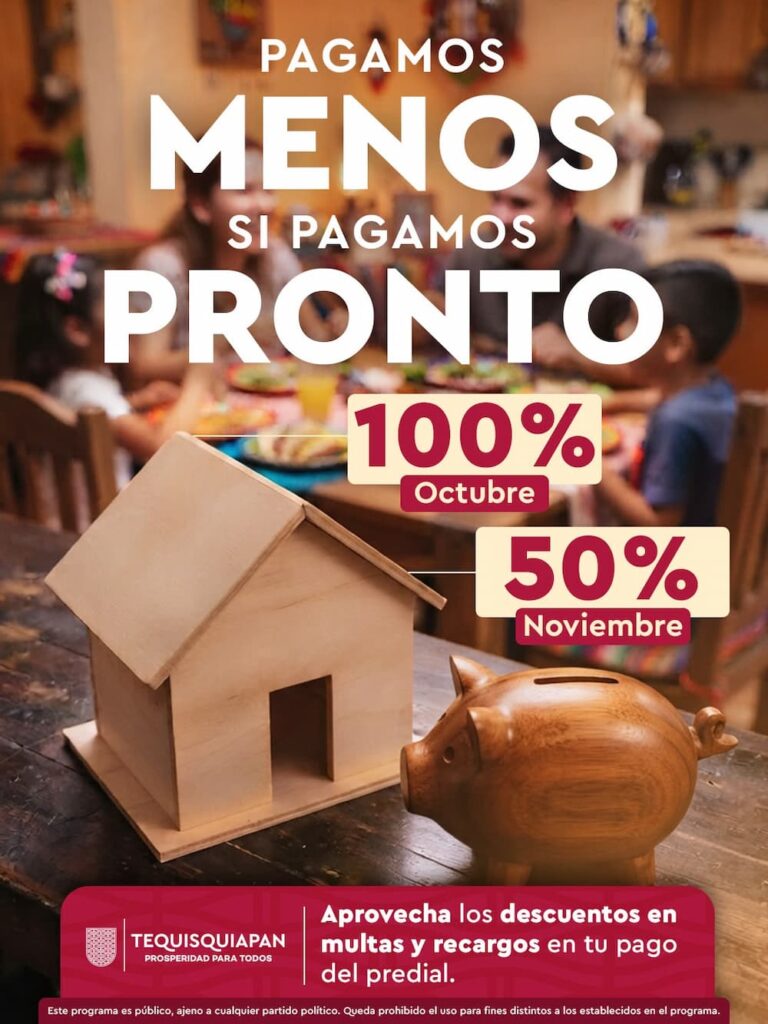 Municipio de Tequisquiapan anuncia campaña de 100 % de descuento en multas y recargos en predial Municipio de Tequisquiapan anuncia campaña de 100 % de descuento en multas y recargos en predial
